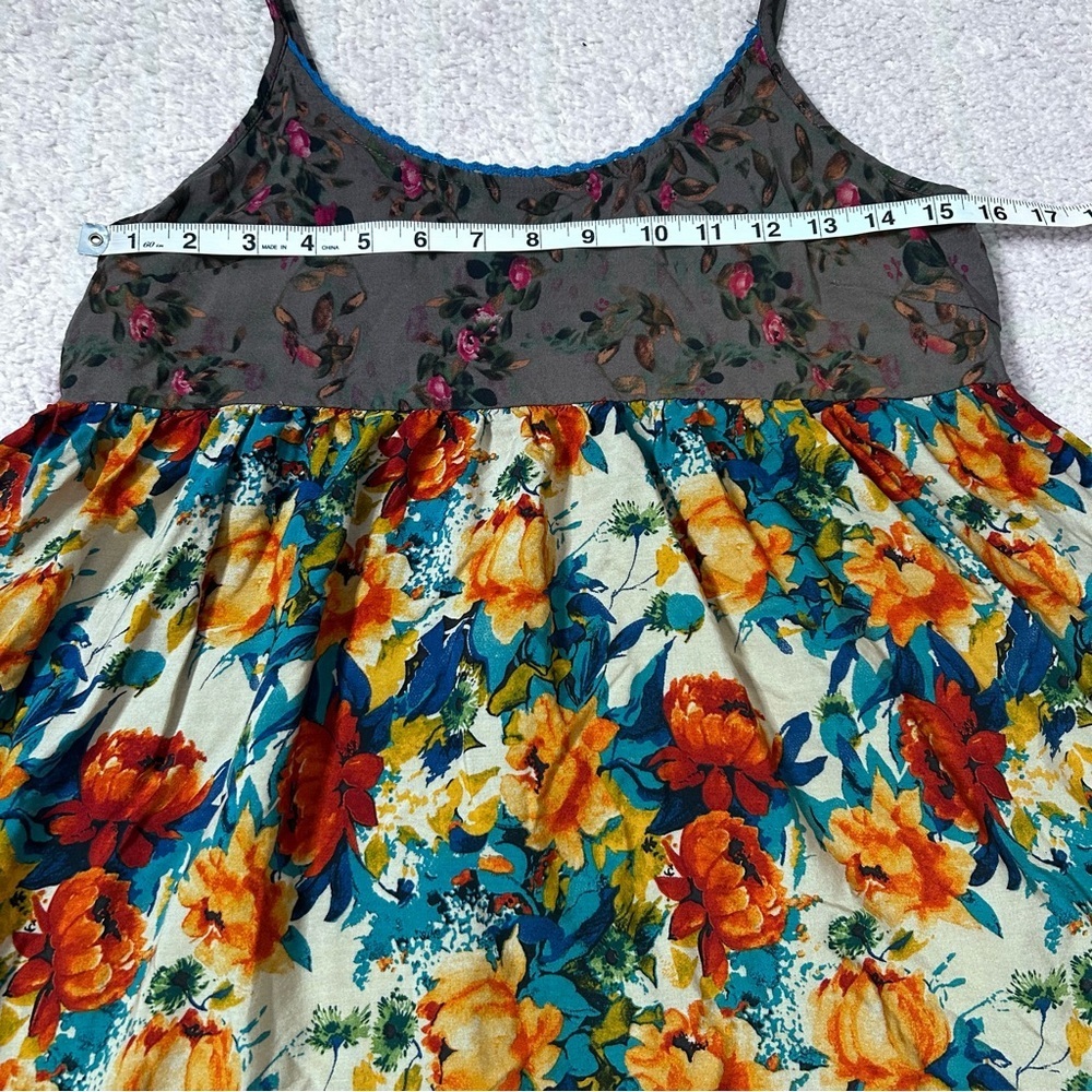 SOLD Natural Life Floral Mini Dress Skater Dress Blue Yellow Orange Floral Size - Picture 6 of 10